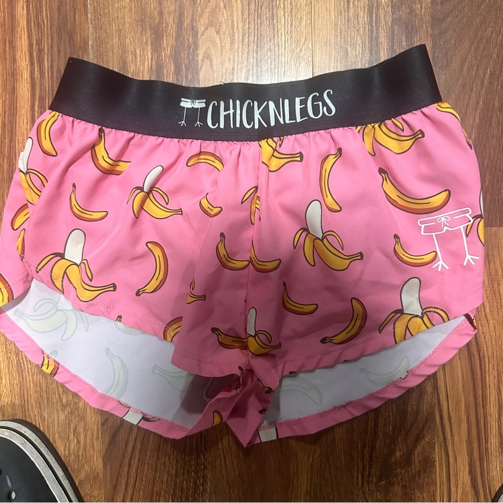 ChicknLegs Pink Banana Print Shorts